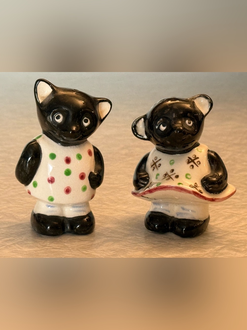 Vintage Black Cat Salt and Pepper Set